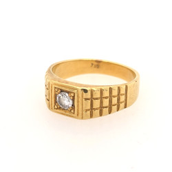 Pre Owned 18ct Diamond Signet Ring ZX35